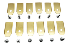 Laden Sie das Bild in den Galerie-Viewer, 12x Messer aus Titan 35mm x 18mm x 0,75mm für Husqvarna Automower von oben – von Kraftfeld | Werkzeughandel - Feldmann