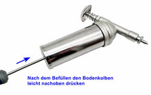 Laden Sie das Bild in den Galerie-Viewer, Mini-Fettpresse Seitenansicht mit Anwendung Bodenkolben