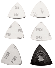 Laden Sie das Bild in den Galerie-Viewer, 26 tlg. Set Schleifplatte 80x80x80 Dreieck , von unten von Kraftfeld | Werkzeughandel - Feldmann