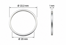 Laden Sie das Bild in den Galerie-Viewer, Reduzierring 22,23 mm auf 20mm Zentrierring Adapter für Winkelschleifer Scheiben