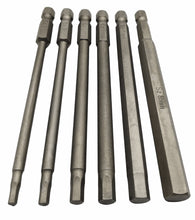 Laden Sie das Bild in den Galerie-Viewer, 6tlg Bit Set S2 Stahl 100mm Innensechskant (kompatibel zu / passt für Inbus Schrauben), 2,5/3/4/5/6/8 mm magnetisch