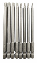 Laden Sie das Bild in den Galerie-Viewer, 8tlg Bit Set S2 Stahl 100mm Torx T , von oben, von Kraftfeld, Werkzeughandel Feldmann