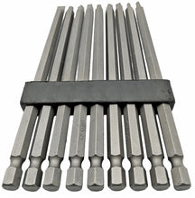 Laden Sie das Bild in den Galerie-Viewer, 9tlg Bit Set lang 150mm Torx, von hinten, von Kraftfeld, Werkzeughandel Feldmann