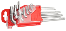 Laden Sie das Bild in den Galerie-Viewer, 9tlg L - Profil CRV Stahl TX Torx Schraubendreher Set T von oben – von Kraftfeld | Werkzeughandel - Feldmann