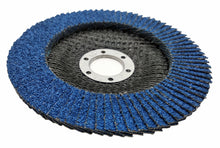 Laden Sie das Bild in den Galerie-Viewer, 2x Fächerscheibe 125 mm Korn 40–120 Zirkonkorund konisch für Winkelschleifer 22,23