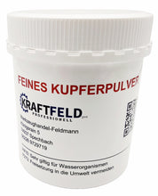 Laden Sie das Bild in den Galerie-Viewer, 1000g sehr feines Kupfergranulat Körnung ca 250µm Mikrometeter (0,25mm) 1 Kg – Dose vorne