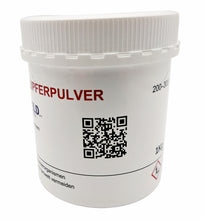 Laden Sie das Bild in den Galerie-Viewer, 1000g sehr feines Kupfergranulat Körnung ca 250µm Mikrometeter (0,25mm) 1 Kg – Dose vorne 2
