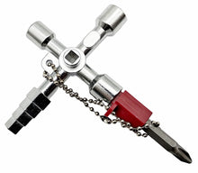 Laden Sie das Bild in den Galerie-Viewer, Universal Kreuzschlüssel 6–9 mm Steckschlüssel Dreikant Vierkant HEX Bit 69 g