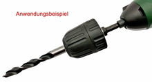 Laden Sie das Bild in den Galerie-Viewer, Bohrer Adapter Bit Bohrfutter 0,8 - 10mm Bit Bohrfutter Anwendungsbeispiel schlüssellos 1/4'' – von Kraftfeld | Werkzeughandel - Feldmann