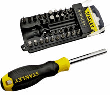 Laden Sie das Bild in den Galerie-Viewer, Stanley 35-tlg. Multibit Schraubendreher Bit-Set mit Torx, Kreuz, Schlitz und Innensechskant