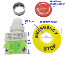Laden Sie das Bild in den Galerie-Viewer, Druckknopf Drehschalter NOT Ein Aus details bis AC bis 400V, 16 A – von Kraftfeld | Werkzeughandel - Feldmann