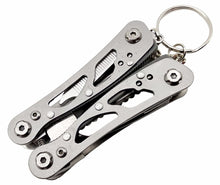 Laden Sie das Bild in den Galerie-Viewer, Edelstahl Multi Tool Zange, Messer, von oben Flaschennöffner, Schraubendreher Kreuz und Schlitz, Säge, Feile etc, von Kraftfeld | Werkzeughandel - Feldmann