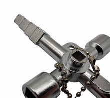 Laden Sie das Bild in den Galerie-Viewer, Universal Kreuzschlüssel 6–9 mm Steckschlüssel Dreikant Vierkant HEX Bit 69 g