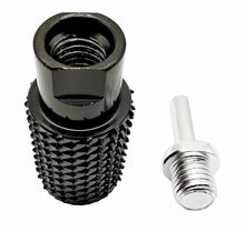 Laden Sie das Bild in den Galerie-Viewer, Holz Zylinderfräser Raspel Ø 30mm Länge 60 mm M14 Innengewinde für Winkelschleifer + Rundschaft Adapter für Akkuschrauber – von Kraftfeld | Werkzeughandel - Feldmann