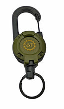 Laden Sie das Bild in den Galerie-Viewer, Leichter Karabiner 65cm ausziehbar, grün mit Federeinzug für Schlüssel etc – von Kraftfeld | Werkzeughandel - Feldmann