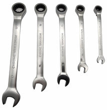 Laden Sie das Bild in den Galerie-Viewer, Maul Gabelschlüssel Satz CRV 8,10,13,14,17 mm Set Ratsche, von oben Kraftfeld | Werkzeughandel - Feldmann