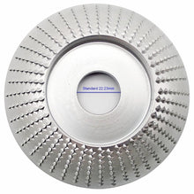 Laden Sie das Bild in den Galerie-Viewer, Ø 100 - 125mm Holz Schleifteller Schnitz Scheibe Huf Raspel für Winkelschleifer Flex mit Standard Aufnahme 22,23mm – von Kraftfeld | Werkzeughandel - Feldmann