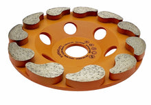 Laden Sie das Bild in den Galerie-Viewer, Profi Diamant Schleiftopf Ø 125mm Betonschleifer, Schleifteller, unten seitlich Topfscheibe, gebogene Segmente für Granit, Beton, Marmor, Estrich, Stein – von Kraftfeld | Werkzeughandel - Feldmann