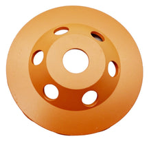 Laden Sie das Bild in den Galerie-Viewer, Profi Diamant Schleiftopf Ø 125mm Betonschleifer, Schleifteller, von oben Topfscheibe, gebogene Segmente für Granit, Beton, Marmor, Estrich, Stein – von Kraftfeld | Werkzeughandel - Feldmann