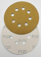Laden Sie das Bild in den Galerie-Viewer, 125 mm Kraftfeld Klett Schleifscheiben Korn 80,120,240 Schleifpapier Exzenterschleifer Pad – von Kraftfeld | Werkzeughandel - Feldmann