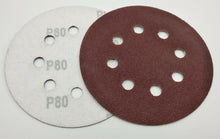 Laden Sie das Bild in den Galerie-Viewer, 125mm Kraftfeld Klett 8 Loch Schleifscheiben Korn 40 - 2500 Schleifpapier Schleif Pad – von Kraftfeld | Werkzeughandel - Feldmann