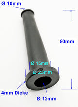 Laden Sie das Bild in den Galerie-Viewer, Gummi-Knickschutz-Tülle mit ca. 80 mm Länge mit Maßen, von Kraftfeld