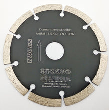 Laden Sie das Bild in den Galerie-Viewer, 125 er Kraftfeld Profi Diamant Trennscheibe Beton Granit Stein Winkelschleifer Flex 22,23 – von Kraftfeld | Werkzeughandel - Feldmann

