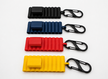 Laden Sie das Bild in den Galerie-Viewer, 22 Loch Gummi Bit Organizer 4 Farben + Karabiner Sortimentbox Sechskant 1/4 HEX