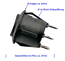 Laden Sie das Bild in den Galerie-Viewer, Wechselschalter KCD AN1 AUS AN2, Snap in Ø ca 20mm, 3 polig Schalter 230 V,6A Auto, Elektronik, Modellbau, Hobby
