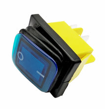 Laden Sie das Bild in den Galerie-Viewer, Schalter FL3-KCD4 AN1 AUS, Spritzwasserschutz, blau beleuchtet 4 polig Pin,250 V