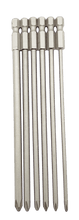 Laden Sie das Bild in den Galerie-Viewer, 6 teiliges Bit Set S2 Stahl 150mm lang Kreuz PH 1 und PH 2 magnetisch HEX Schaft – von Kraftfeld | Werkzeughandel - Feldmann

