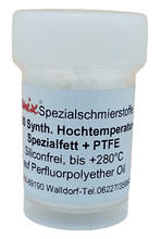 Laden Sie das Bild in den Galerie-Viewer, (650€/1Kg) 30g Äronix PTFE Paste 6800 Perfluorpolyether - 30 bis +280°C Fett Lebensmittel USDA H1 Hochtemperatur Fett – von Äronix | Werkzeughandel - Feldmann
