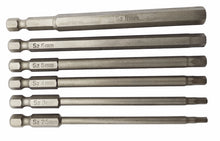 Laden Sie das Bild in den Galerie-Viewer, 6tlg Bit Set S2 Stahl 100mm Innensechskant (kompatibel zu / passt für Inbus Schrauben), 2,5/3/4/5/6/8 mm magnetisch
