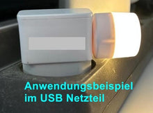 Laden Sie das Bild in den Galerie-Viewer, 2x USB LED Werkstattleuchte Mini Lampe Nachtlicht Auto PKW Powerbank PC Laptop