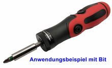 Laden Sie das Bild in den Galerie-Viewer, Multifunktions Handgriff 140mm für 1,2&quot; Sägeblätter &amp; Bithalter verriegelbar, abknickbar, 150g, Stauraum für Bits
