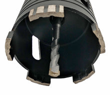 Laden Sie das Bild in den Galerie-Viewer, Ø 82mm Profi Bohrkrone 10mm Diamant Dosensenker Turbo Dosenbohrer M16 + SDS Plus
