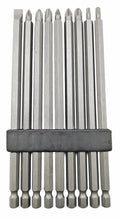 Laden Sie das Bild in den Galerie-Viewer, 9tlg Bit Set lang 150mm Torx, von oben, von Kraftfeld, Werkzeughandel Feldmann
