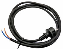 Laden Sie das Bild in den Galerie-Viewer, Anschlusskabel 3m H07RN-F 2x1,5 mm² Gummileitung mit Stecker und Aderendhülsen IP44