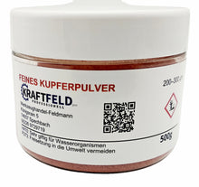 Laden Sie das Bild in den Galerie-Viewer, (68€/Kg) 500g sehr feines Kupfergranulat / Pulver Körnung ca 250µm Mikrometeter (0,25mm) – von vorne  Werkzeughandel - Feldmann