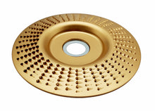 Laden Sie das Bild in den Galerie-Viewer, Holz Schleifteller Raspelscheibe Ø100mm 22,23mm Aufnahme-Bohrung und 16mm Adapter Topfscheibe Bohrung Winkelschleifer