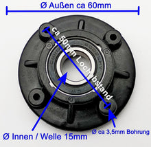 Laden Sie das Bild in den Galerie-Viewer, Kugellager Einheit Maßzeichnung 15mm Welle 60mm Gehäuse Lochabstand