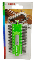 Laden Sie das Bild in den Galerie-Viewer, Bosch 21 - tlg Schrauberbit - Set Sortiment Snap - hook hellgrün mit Karabiner – von Bosch | Werkzeughandel - Feldmann
