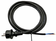 Laden Sie das Bild in den Galerie-Viewer, Anschlusskabel 3m H07RN-F 2x1,0 mm² Gummileitung mit Stecker und Aderendhülsen IP44 