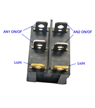 Laden Sie das Bild in den Galerie-Viewer, Doppelschalter KCD8 - 21 AN1 AN2 AUS Licht rot grün beleuchtet 6 polig Schalter 230 V, 15 A Wippschalter von unten – von Kraftfeld | Werkzeughandel - Feldmann

