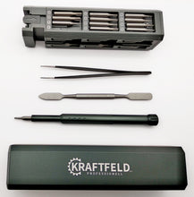Laden Sie das Bild in den Galerie-Viewer, Feinmechaniker Set 47tlg Handy Laptop Uhr Brille Präzision Spezial Reparatur Kit Kreuz, Schlitz, Torx, Dreikant, Y-Bit, U-Bit, Hex, Pinzette etc
