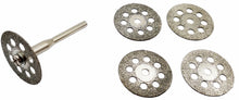 Laden Sie das Bild in den Galerie-Viewer, Mini Diamant Trennscheiben Set 22 mm mit Aufspanndorn für Multifunktionswerkzeuge von Kraftfeld | Werkzeughandel - Feldmann