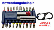 Laden Sie das Bild in den Galerie-Viewer, 22 Loch Gummi Bit Organizer 4 Farben + Karabiner Sortimentbox Sechskant 1/4 HEX