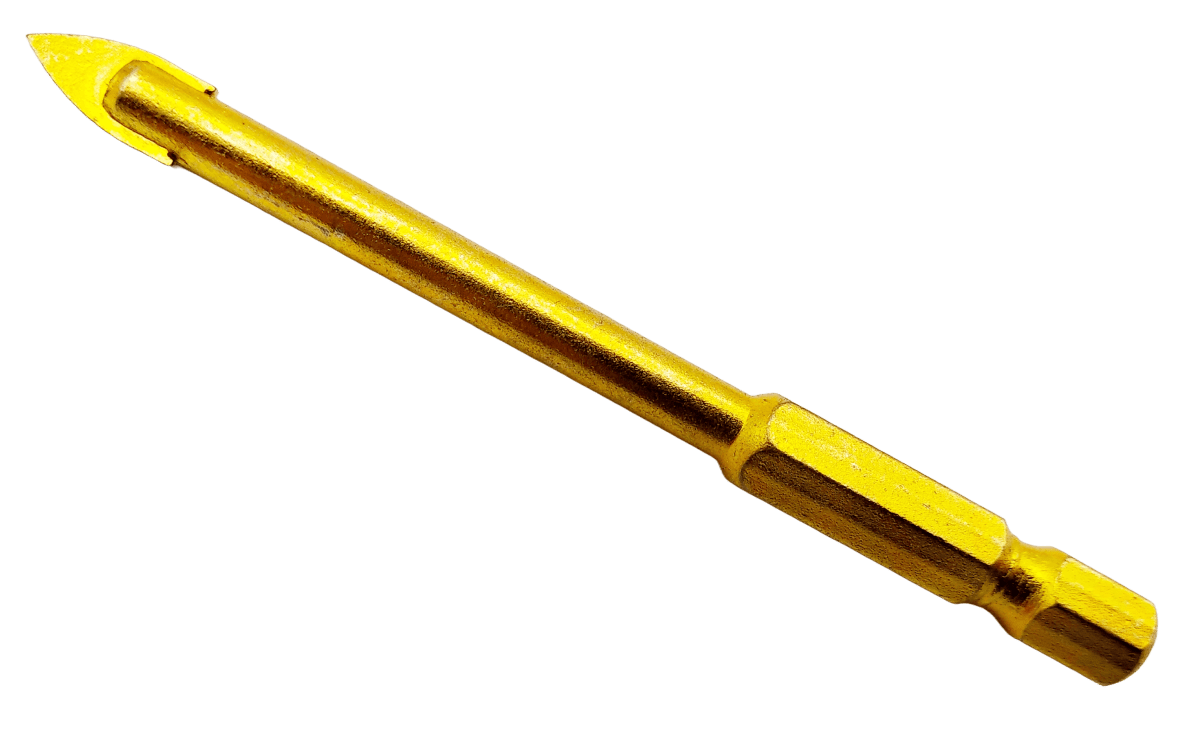 HM Glasbohrer Fliesenbohrer Keramikbohrer 6 - 8 mm mit TiN Beschichtung und Sechskant HEX / Bit Aufnahme – von Kraftfeld | Werkzeughandel - Feldmann