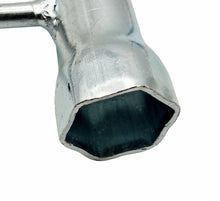 Laden Sie das Bild in den Galerie-Viewer, Kettensäge Kreuz Zündkerzenschlüssel 17x19mm von vorne, von Kraftfeld, Werkzeughandel Feldmann
