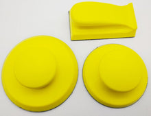 Laden Sie das Bild in den Galerie-Viewer, Kraftfeld Schleifklotz Ø 125 mm oder Ø 150 mm oder 135x70 mm oder 125x80mm flexibler weicher PU Schleifschwamm Handschleifblock Schleifteller für standard Klettpapier – von Kraftfeld | Werkzeughandel - Feldmann
